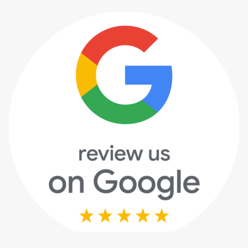 Review us on Google with Google icon and 5 stars