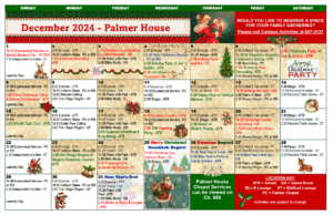 December 2024 VMP Healthcare and Community Living Palmer House Activity Calendar