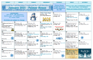 January 2025 VMP Healthcare and Community Living Palmer House Activity Calendar