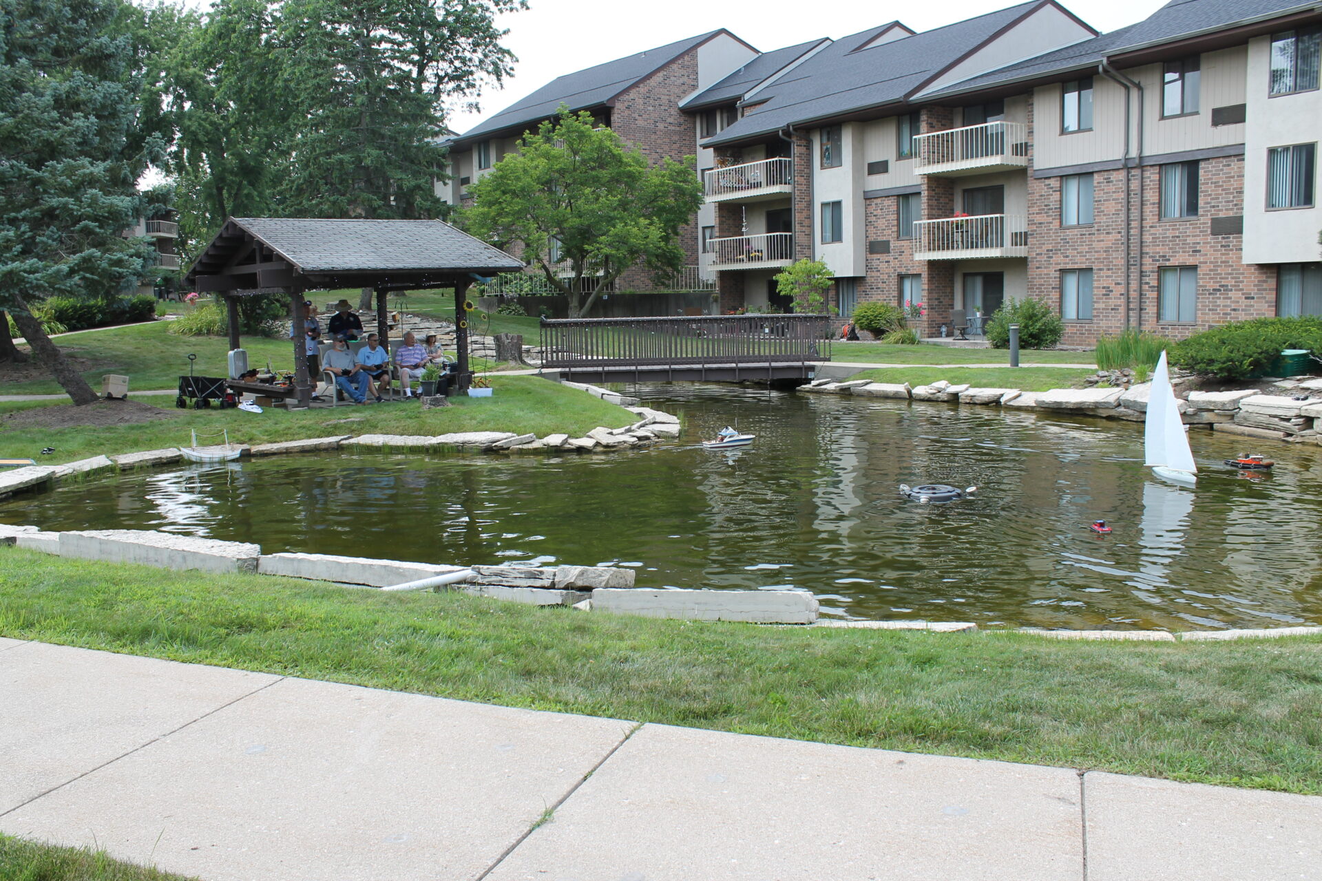 Independent Living VMP Boardwalk Garden pond remote controlled boats