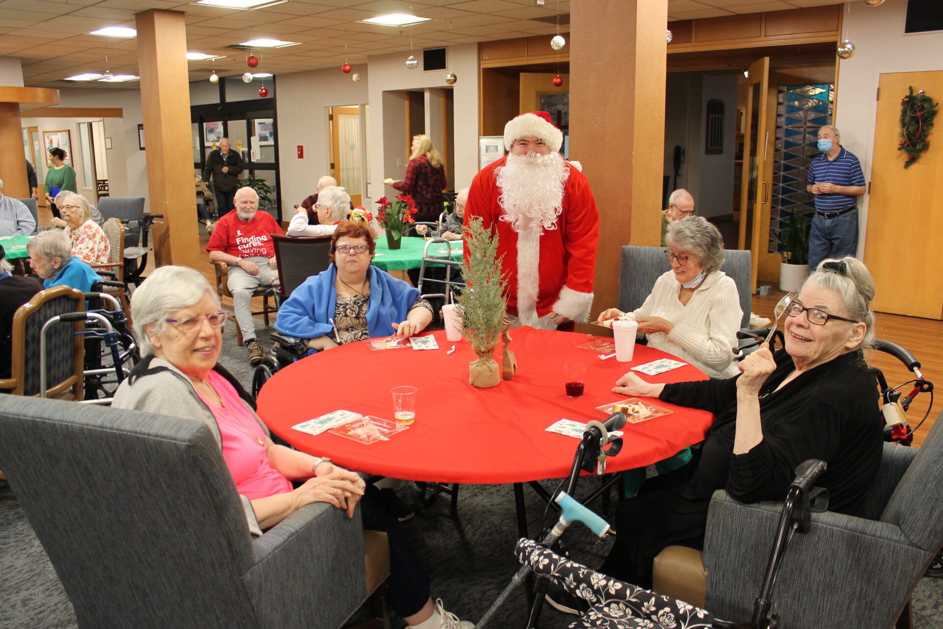 Palmer House Gift Opening with Santa